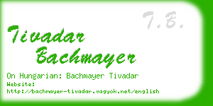 tivadar bachmayer business card